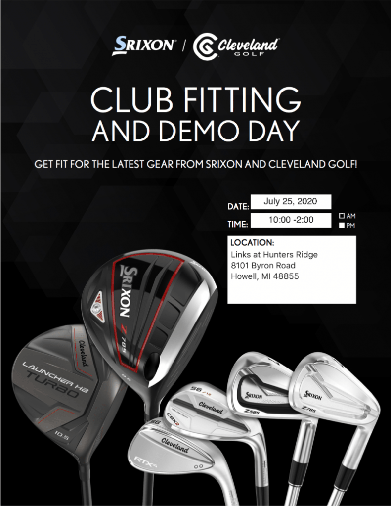 Club Fitting and Demo Day flyer